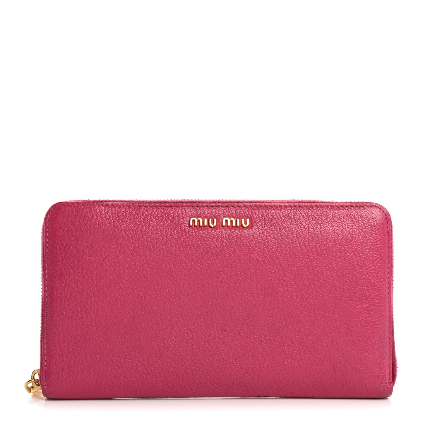 Goatskin Madras Zip Around Wallet Pink