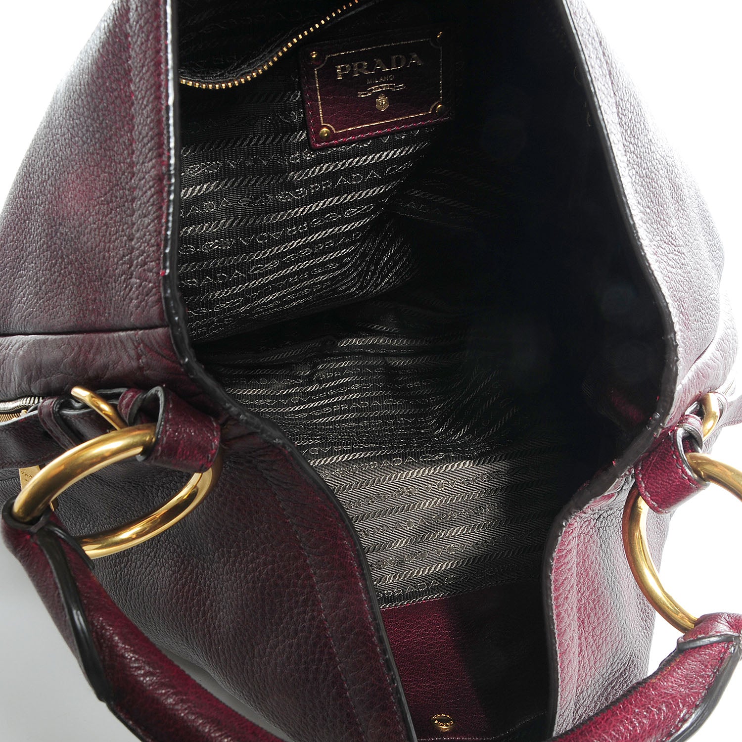 Prada Vitello Daino Hobo Amaranto 5 of 10