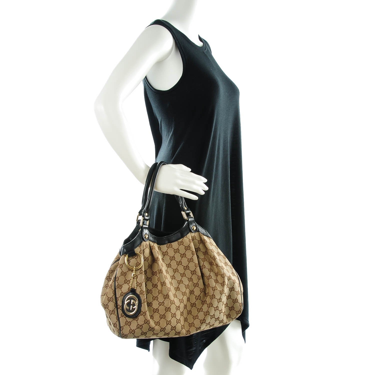 Gucci Monogram Medium Sukey Tote Beige Ebony Black 2 of 11