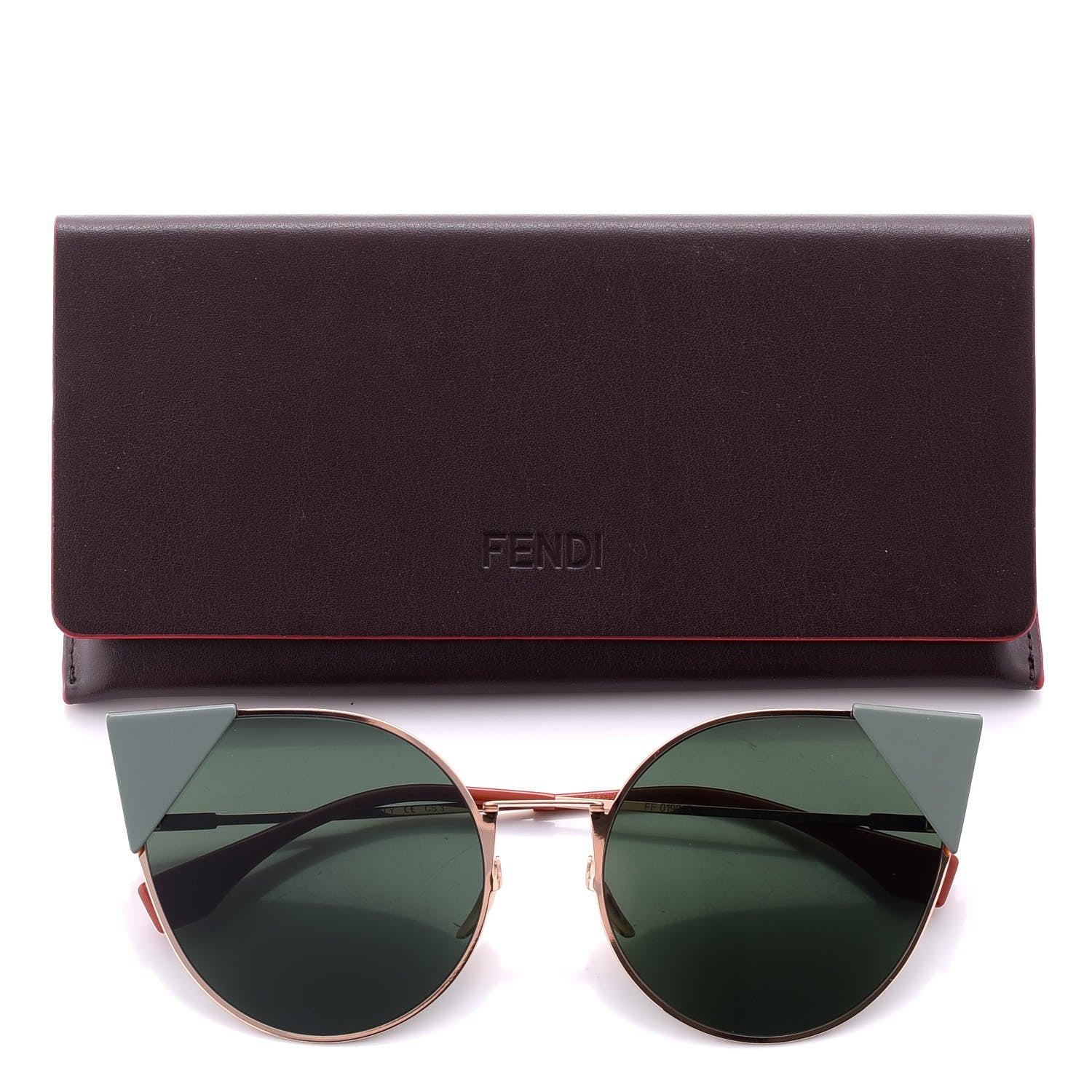 Fendi Iridia Sunglasses FF 0190 Rose Gold Green 7 of 7