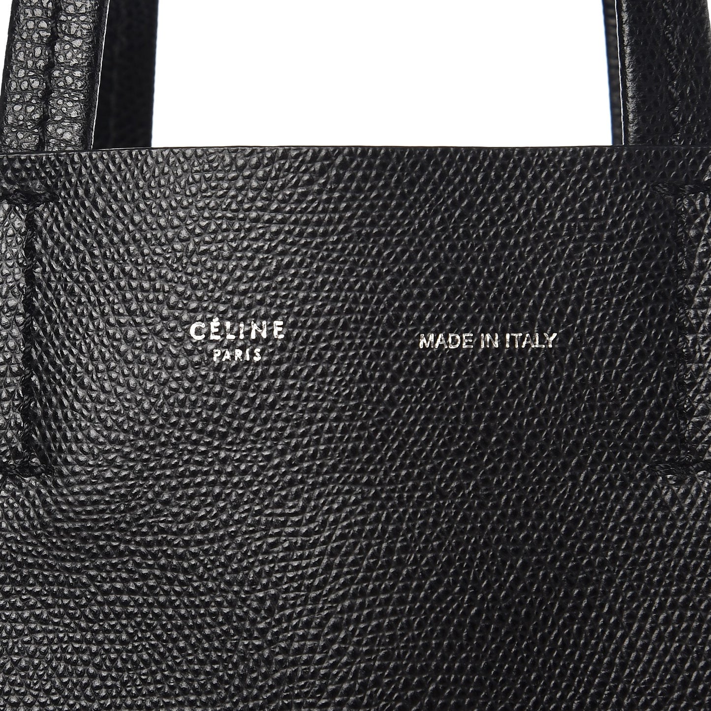 Grained Calfskin Small Vertical Cabas Black