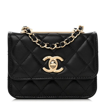 Chanel Lambskin Quilted Trendy CC Card Holder On Chain Black 1 of 8