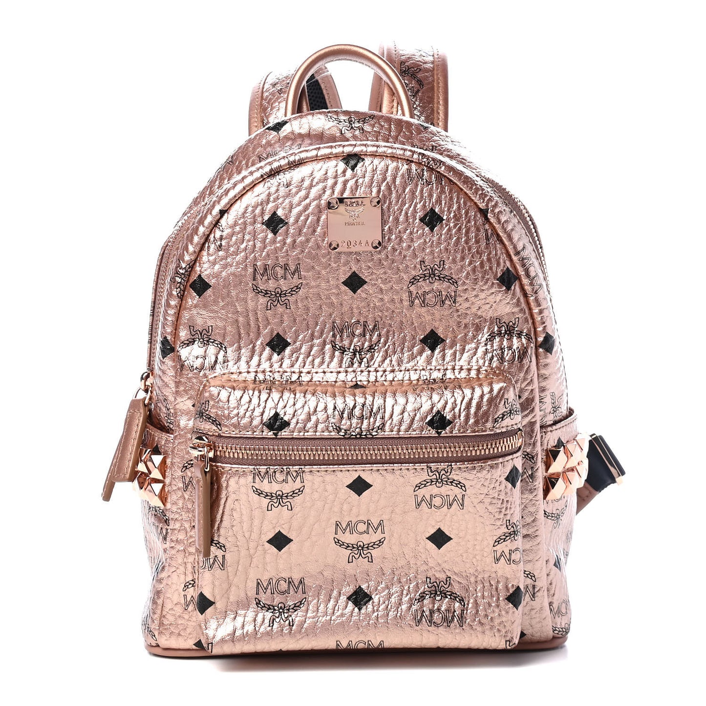 Metallic Visetos Mini Side Stud Stark Backpack Champagne Gold