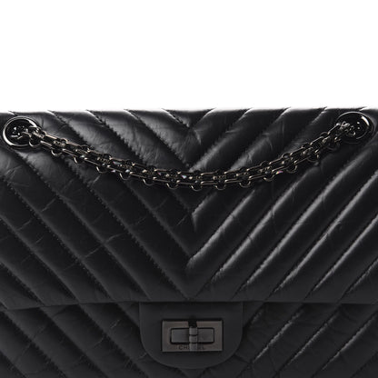 Chanel Aged Calfskin Chevron Quilted 2.55 Reissue 225 Flap So Black 10 of 11