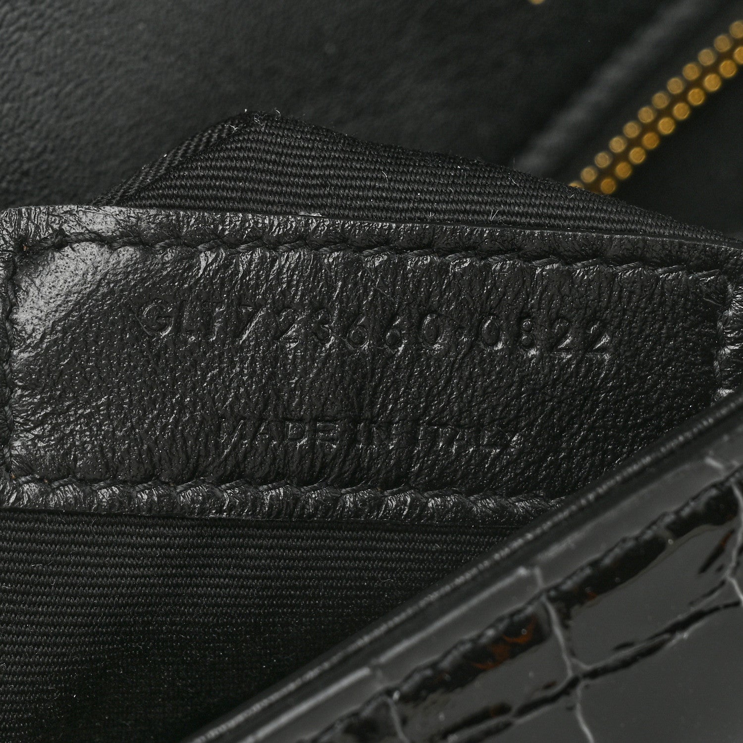 Saint Laurent Alligator Embossed Patent Leather Monogram Kate 99 Black 7 of 9