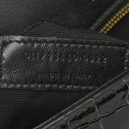 Saint Laurent Alligator Embossed Patent Leather Monogram Kate 99 Black 7 of 9