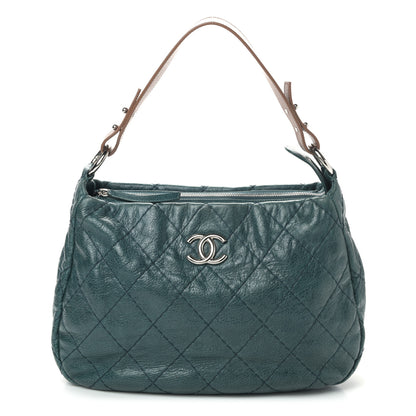 Chanel Glazed Calfskin On The Road Hobo Blue 1 of 9