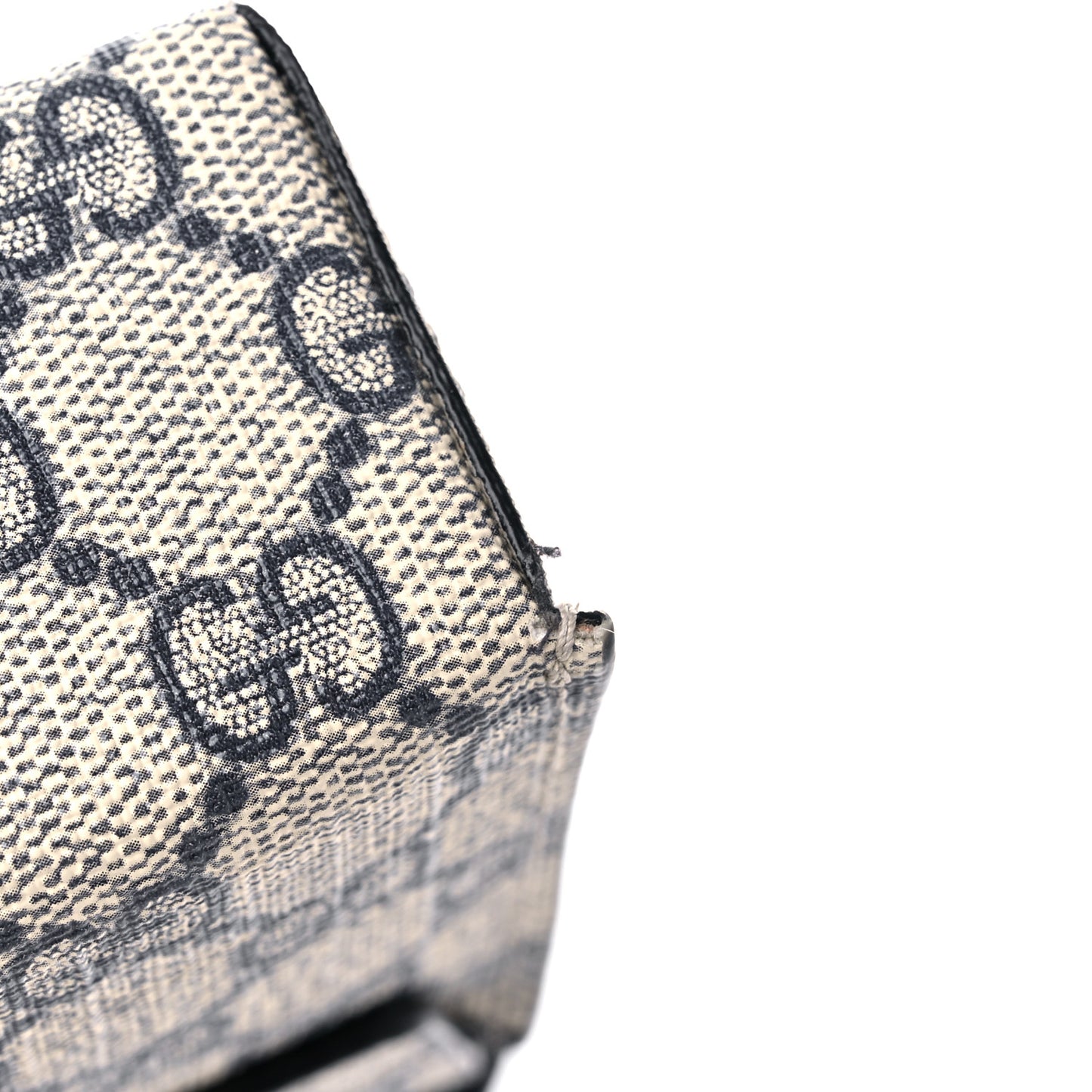 GG Supreme Monogram Textured Dollar Calfskin Web Mini Padlock Top Handle Shoulder Bag Beige Blue