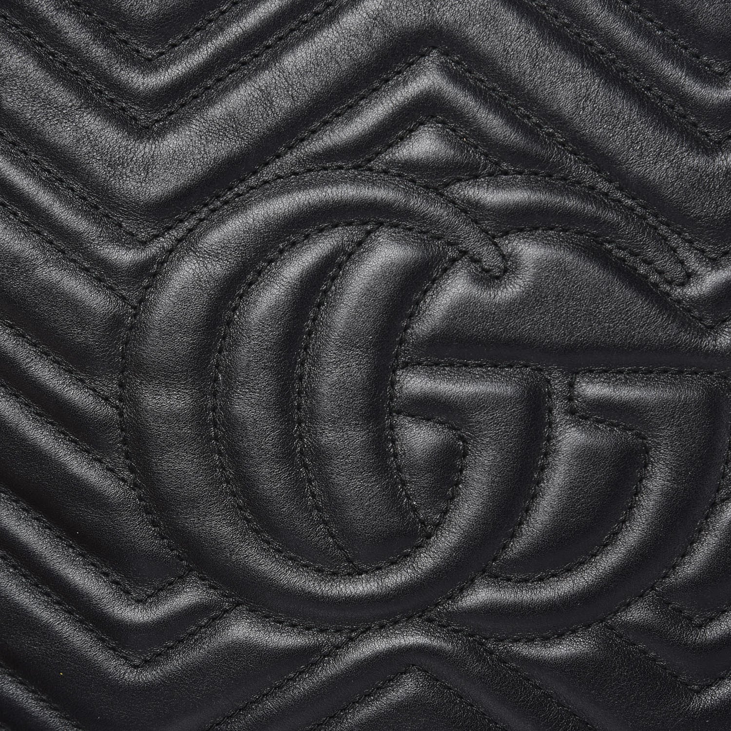 Gucci Calfskin Matelasse Medium GG Marmont Shoulder Tote Bag Black 12 of 14