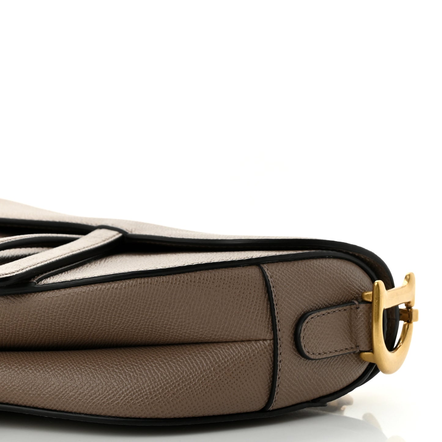Grained Calfskin Saddle Bag Warm Taupe