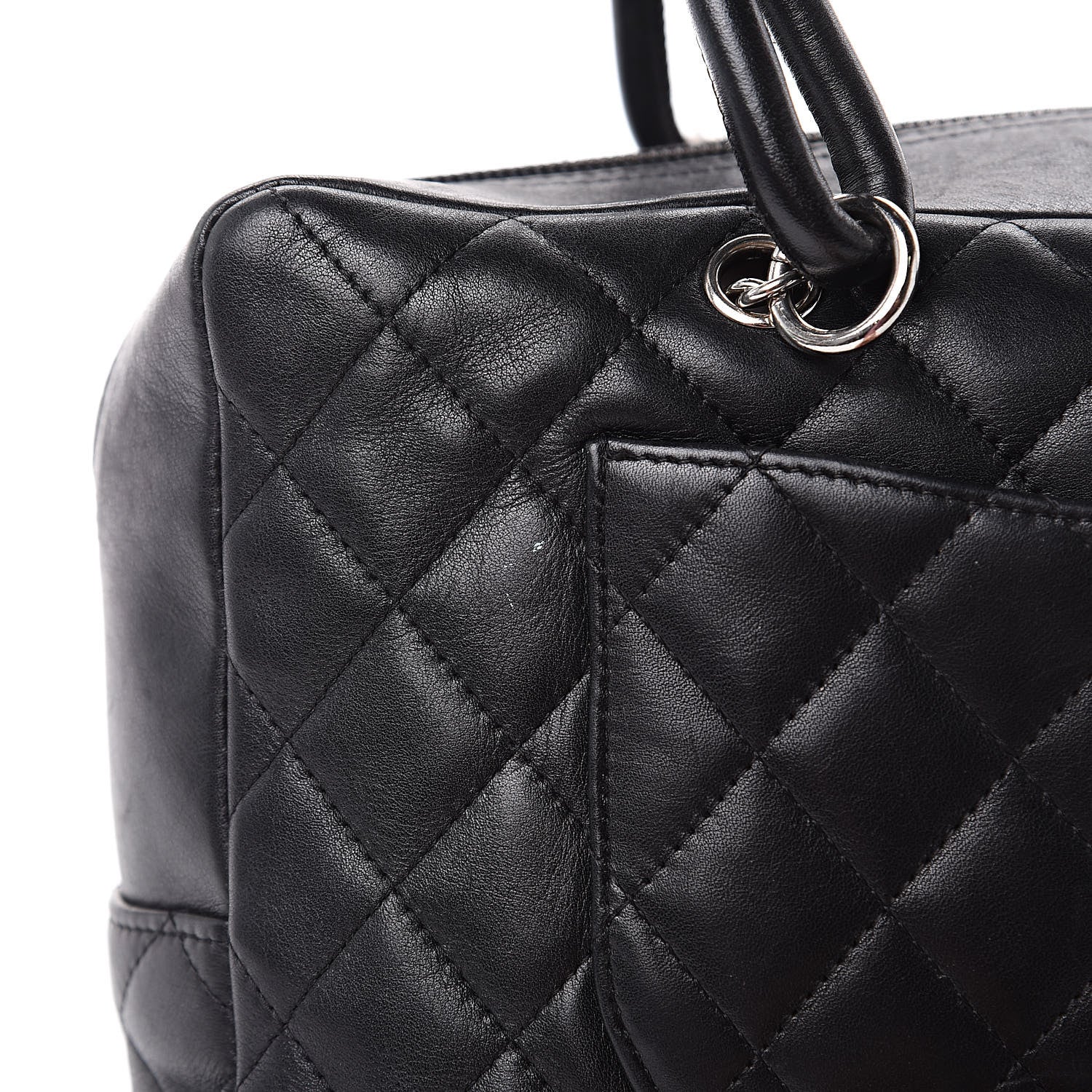 Chanel Calfskin Quilted Large Cambon Bowler Black White 15 of 16