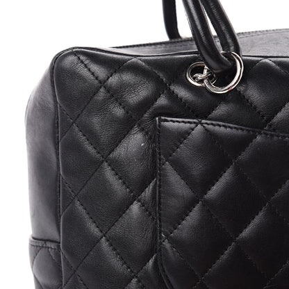 Chanel Calfskin Quilted Large Cambon Bowler Black White 15 of 16