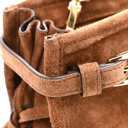 Prada Suede Triangle Medium Bonnie Shoulder Bag Cacao 13 of 15