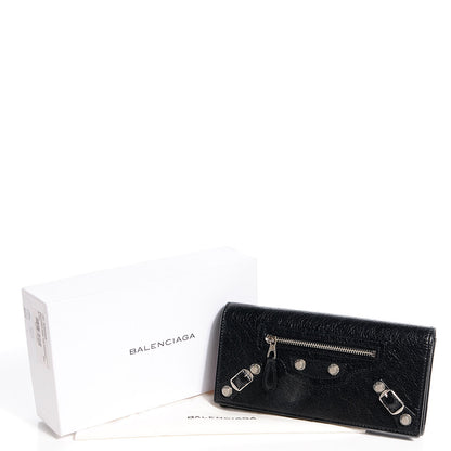 Balenciaga Agneau Giant 12 Silver Hardware Money Wallet Black 5 of 10