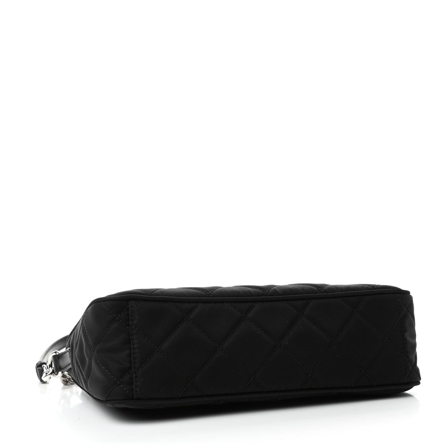 Nylon Tessuto Impuntu Quilted Crossbody Bag Black
