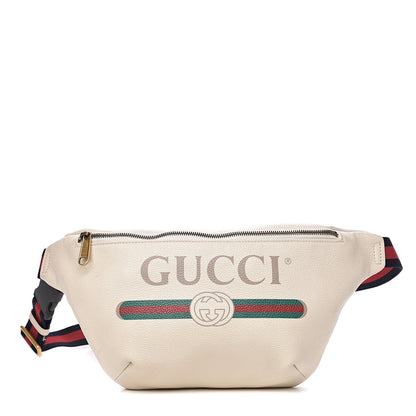 Gucci Grained Calfskin Logo Belt Bag White 1 of 9