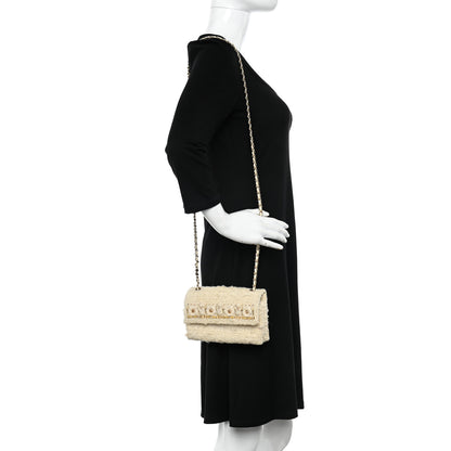 Chanel Tweed Flower Embroidered Flap Bag Ecru White 2 of 11