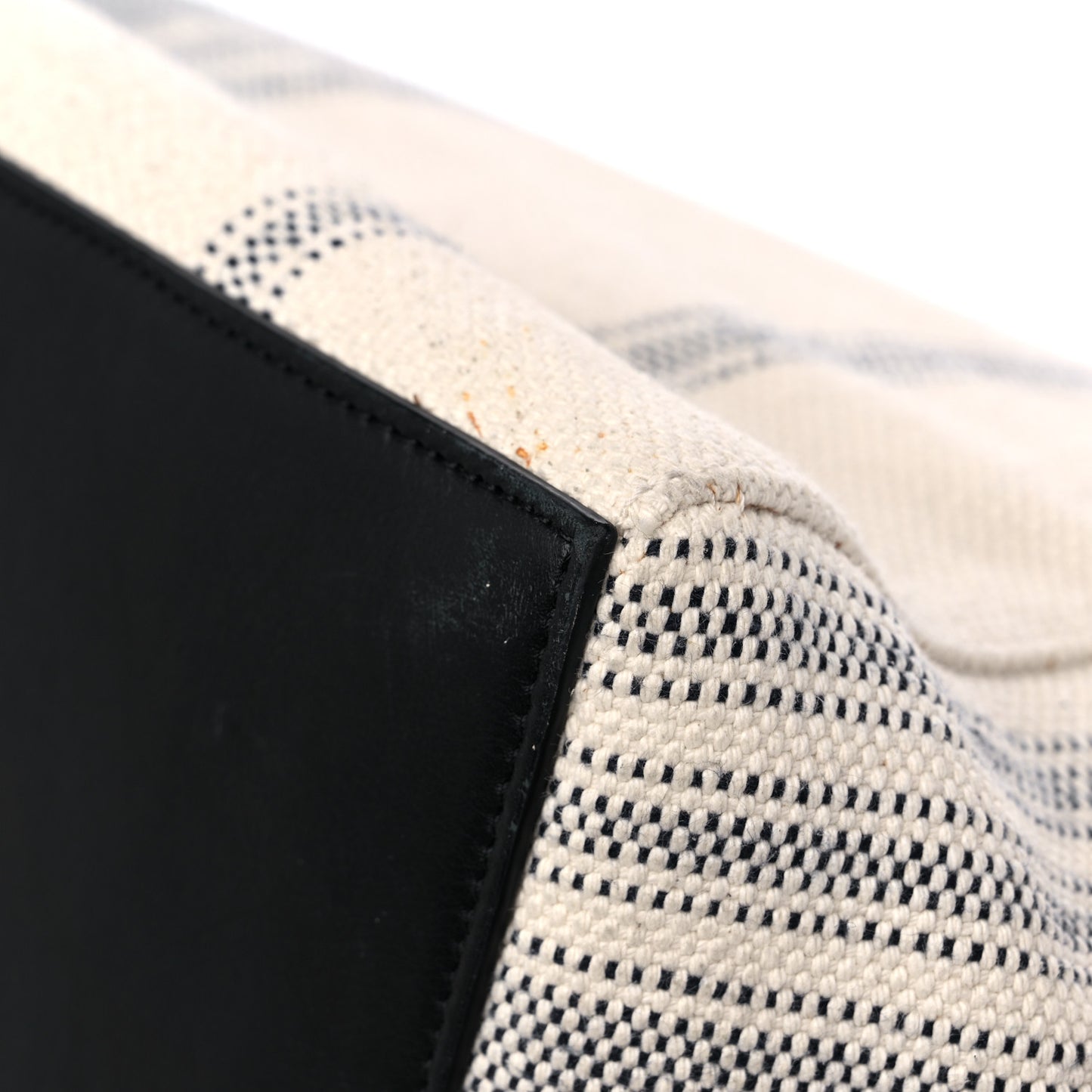 Canvas Striped Large Phantom Cabas White Grey