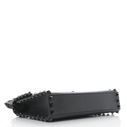 Valentino Garavani Vitello Monochrome Medium Rockstud Flip Lock Crossbody Bag Black 4 of 11