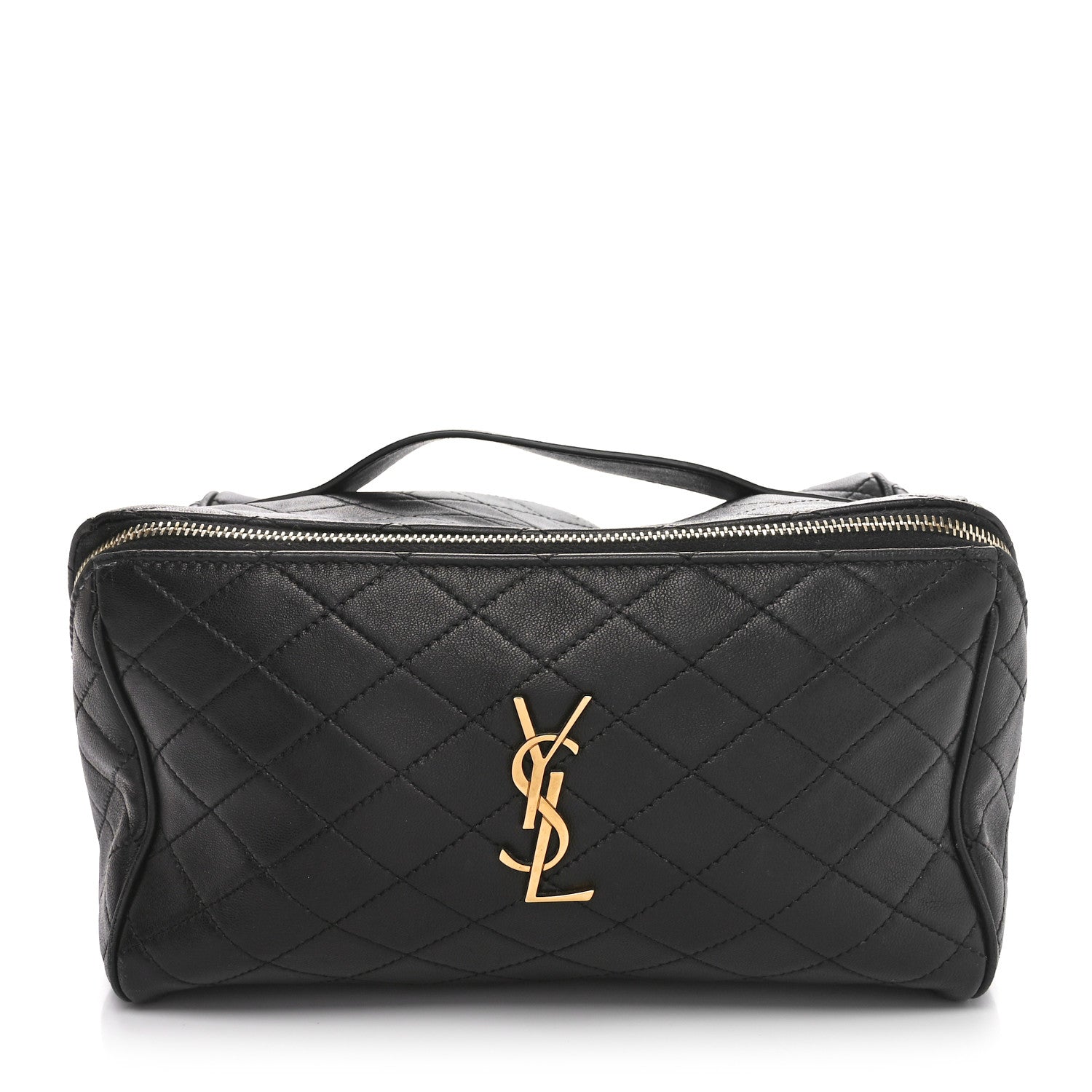 Saint Laurent Lambskin Quilted Gaby Vanity Case Black 1 of 10