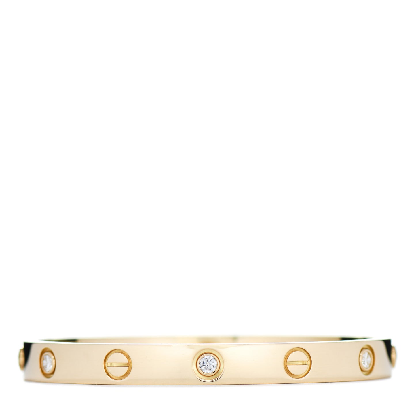 18K Yellow Gold 6 Diamond LOVE Bracelet 16