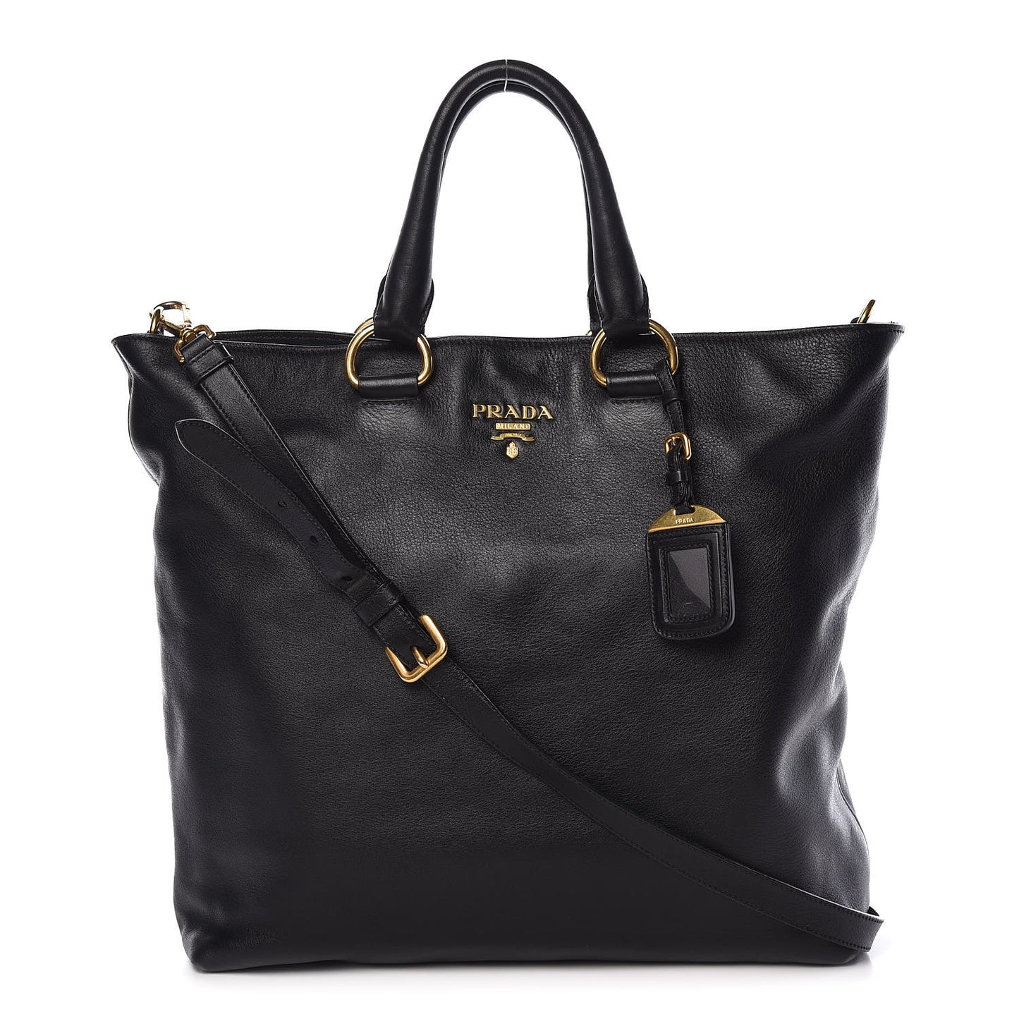 Soft Calf Shopping Tote Black