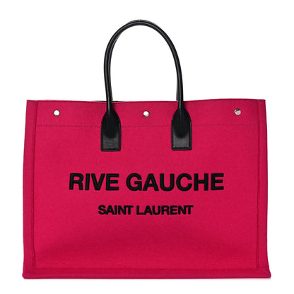 Saint Laurent Wool Rive Gauche Tote Fuchsia 1 of 12