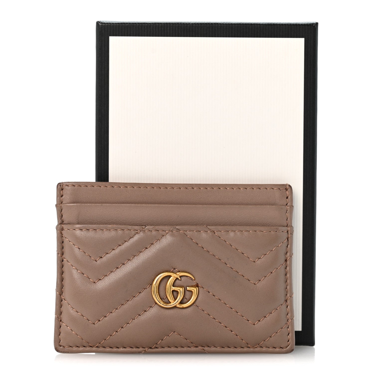 Gucci Calfskin Matelasse GG Marmont Card Holder Porcelain Rose 10 of 10