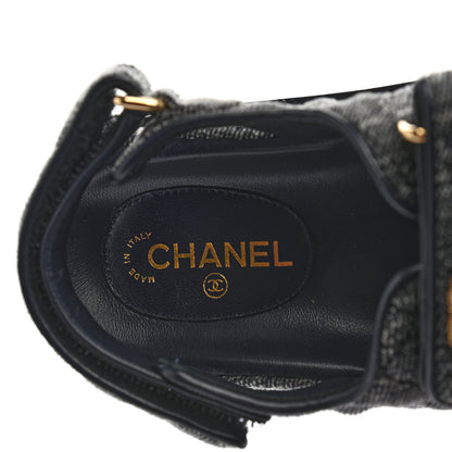 Chanel Denim Quilted Dad Sandals 36 Grey 7 of 8