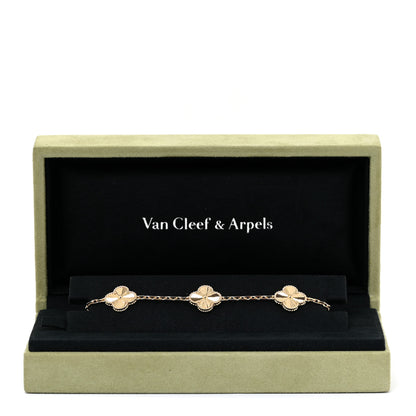 Van Cleef & Arpels 18K Yellow Gold 5 Motifs Guilloche Vintage Alhambra Bracelet 4 of 4