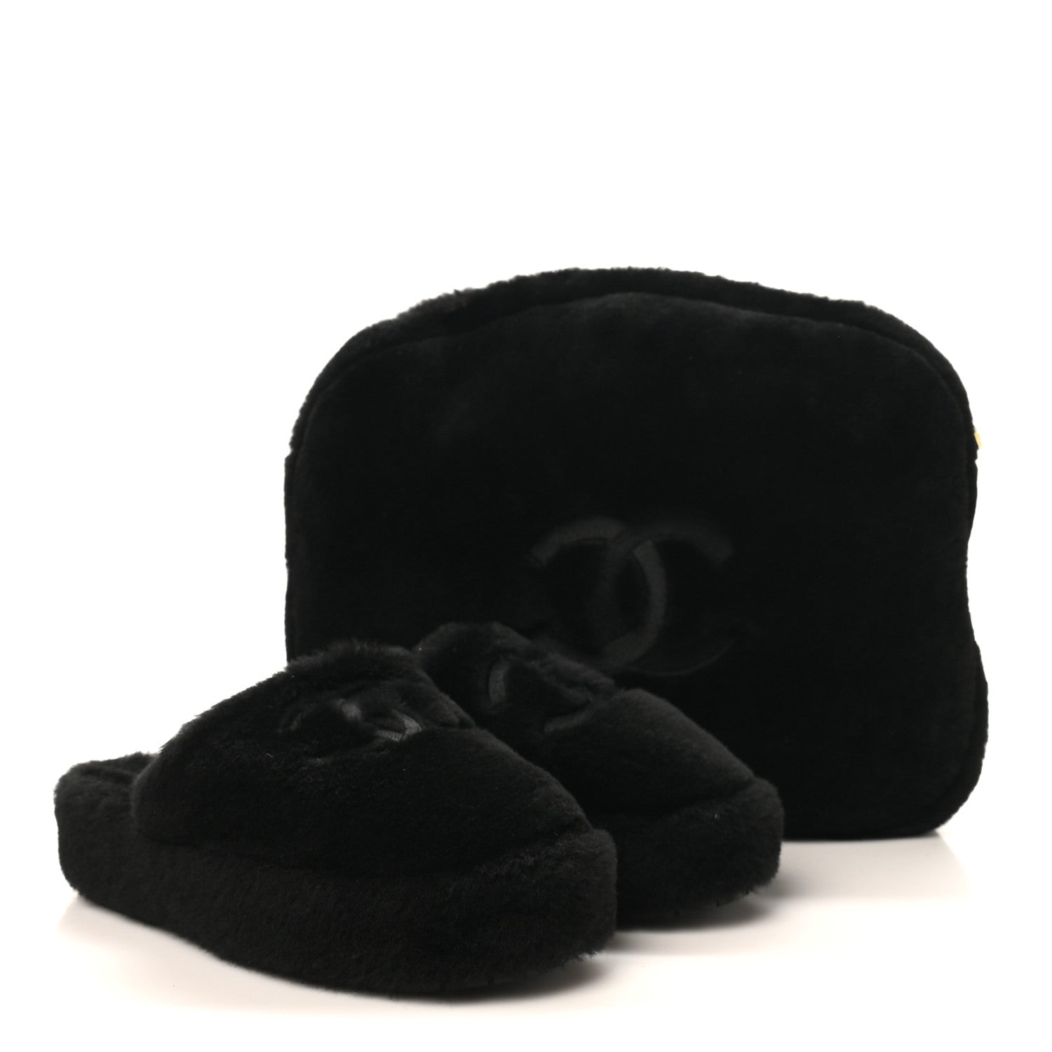 Chanel Shearling CC Flat Mules 36 Black 1818937 – FASHIONPHILE