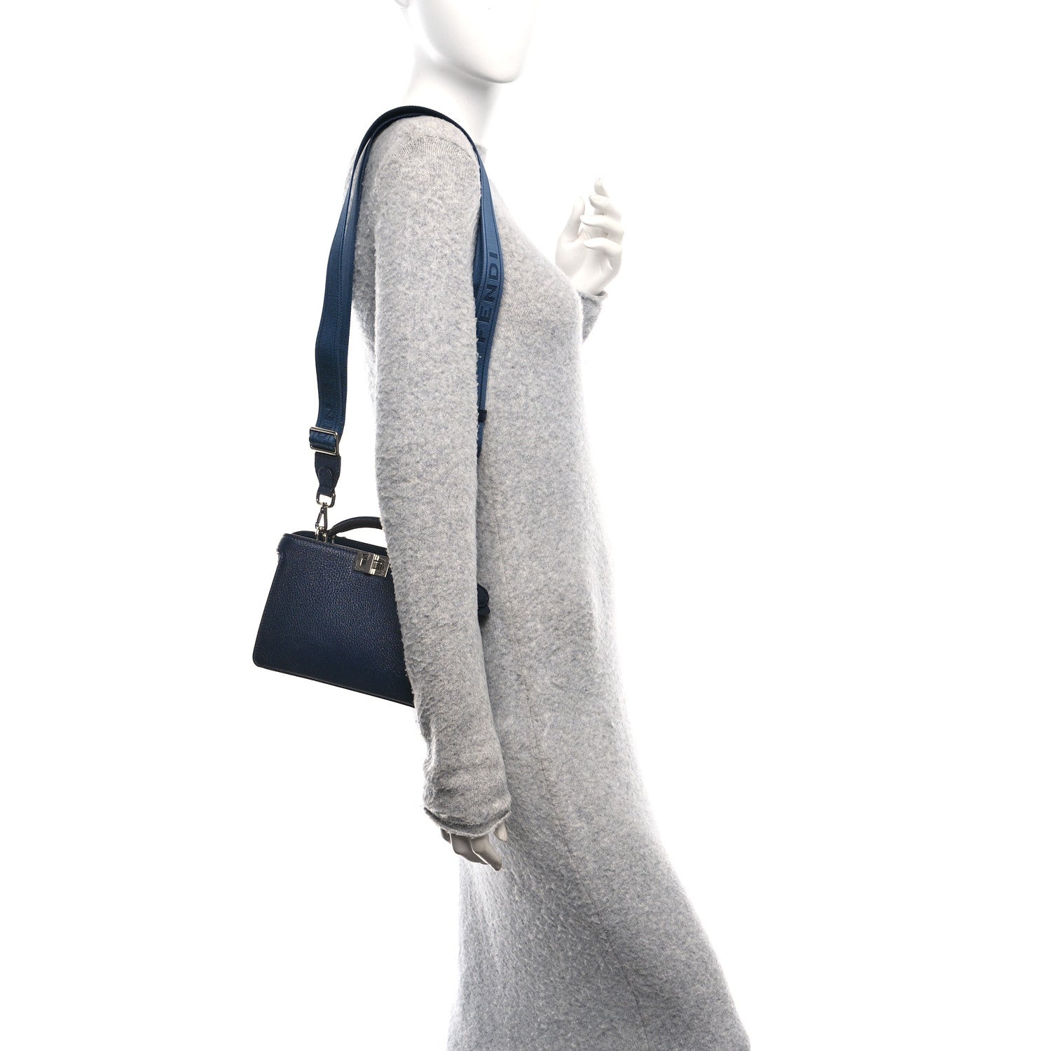 Fendi Cuoio Romano Vitello Cover Bi-Color Peekaboo I See U X Cross Satchel Cuoio Blue 2 of 12
