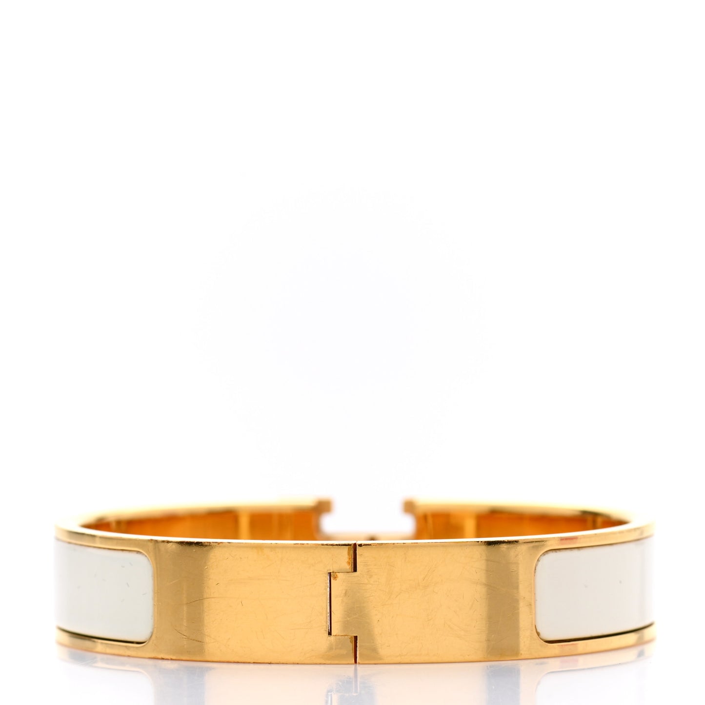 Enamel Narrow Clic Clac H Bracelet PM White