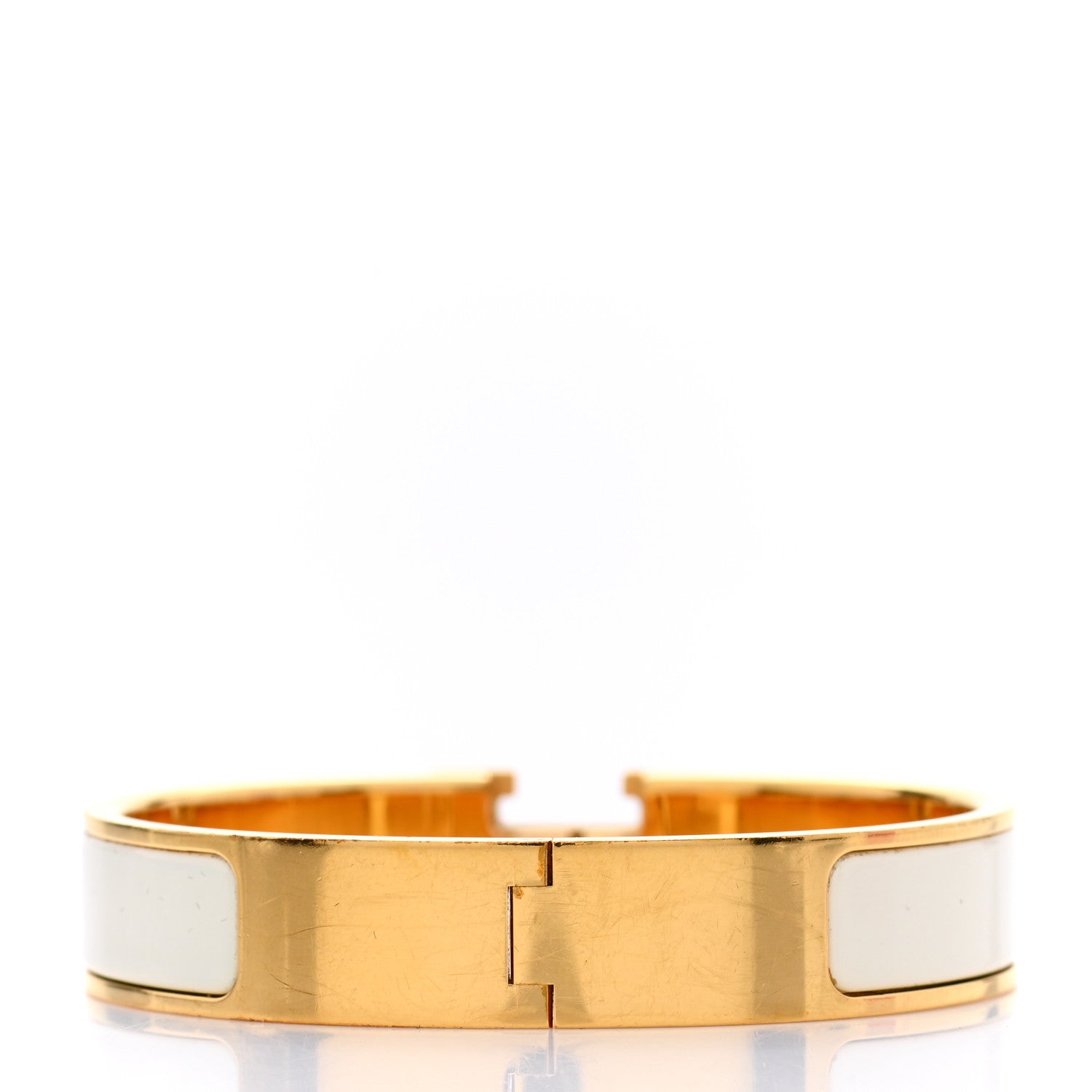 Hermes Enamel Narrow Clic Clac H Bracelet PM White 3 of 4