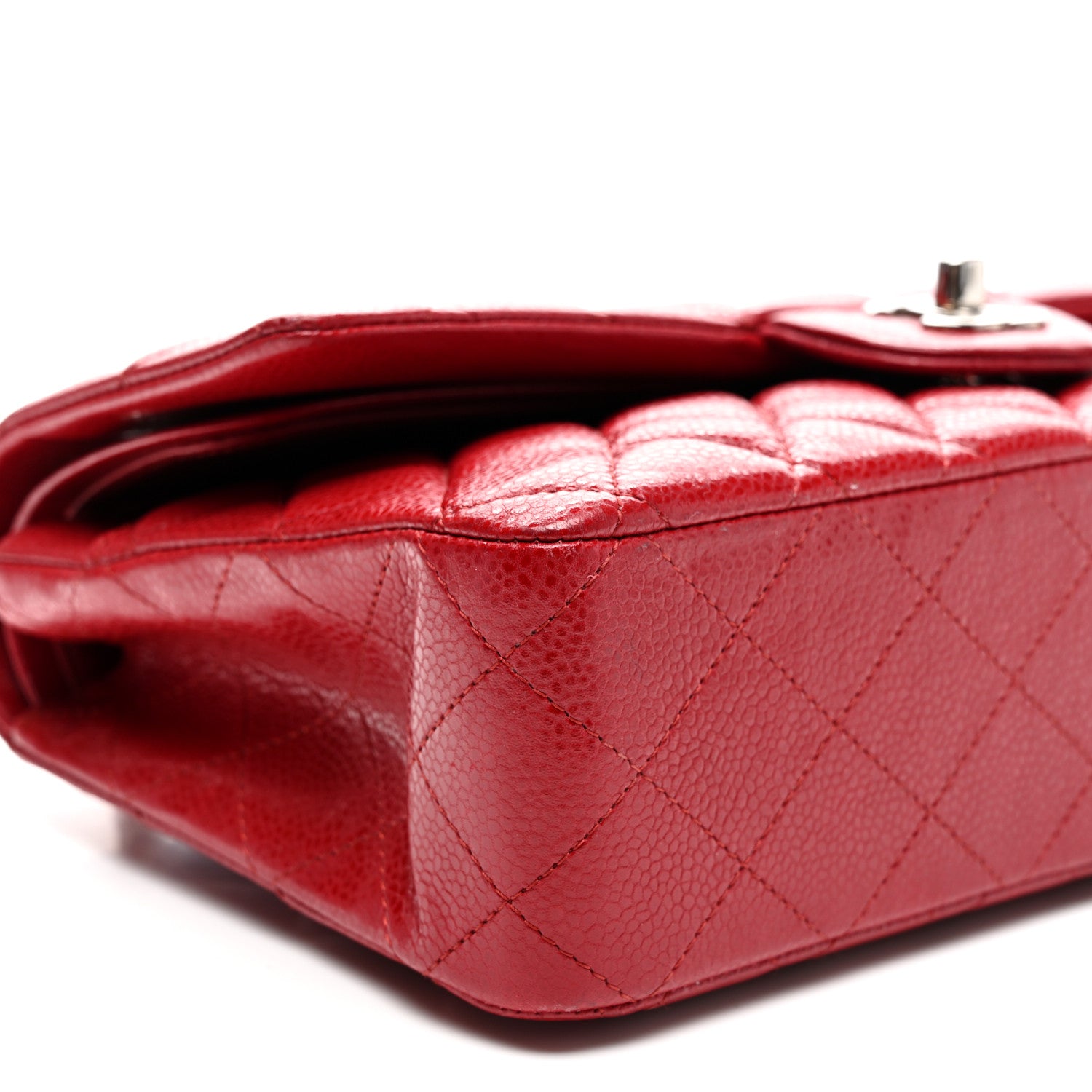 Chanel Caviar Quilted Medium Double Flap Red 9 of 10