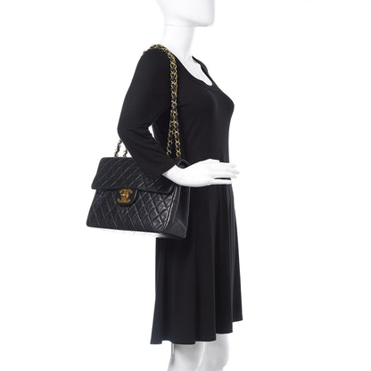 Chanel Lambskin Quilted XL Jumbo Single Flap Black 2 of 17
