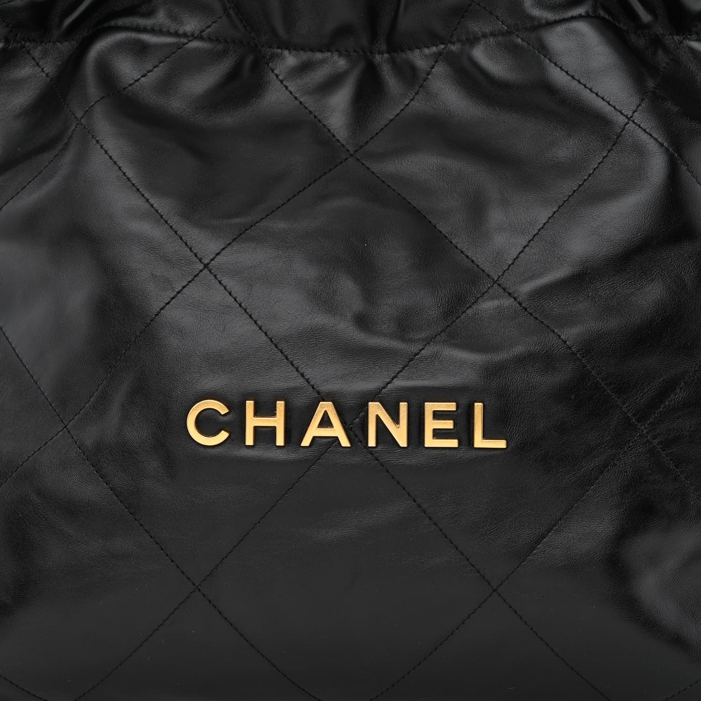 Shiny Calfskin Quilted Small Chanel 22 Black