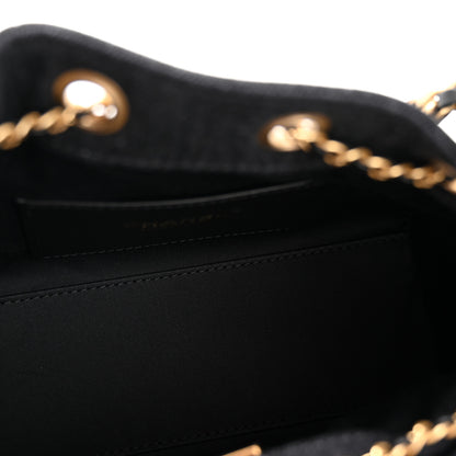 Chanel Washed Denim Quilted Mini Chanel 25 Handbag Black 5 of 10