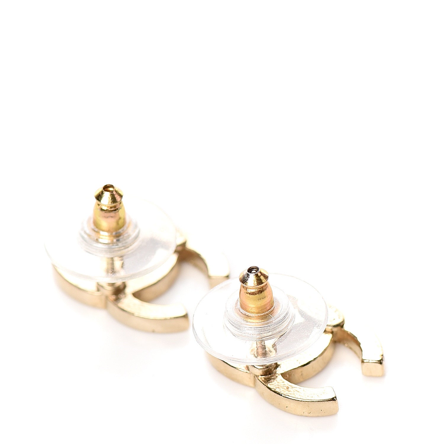 Chanel Crystal CC Earrings Light Gold 2 of 3