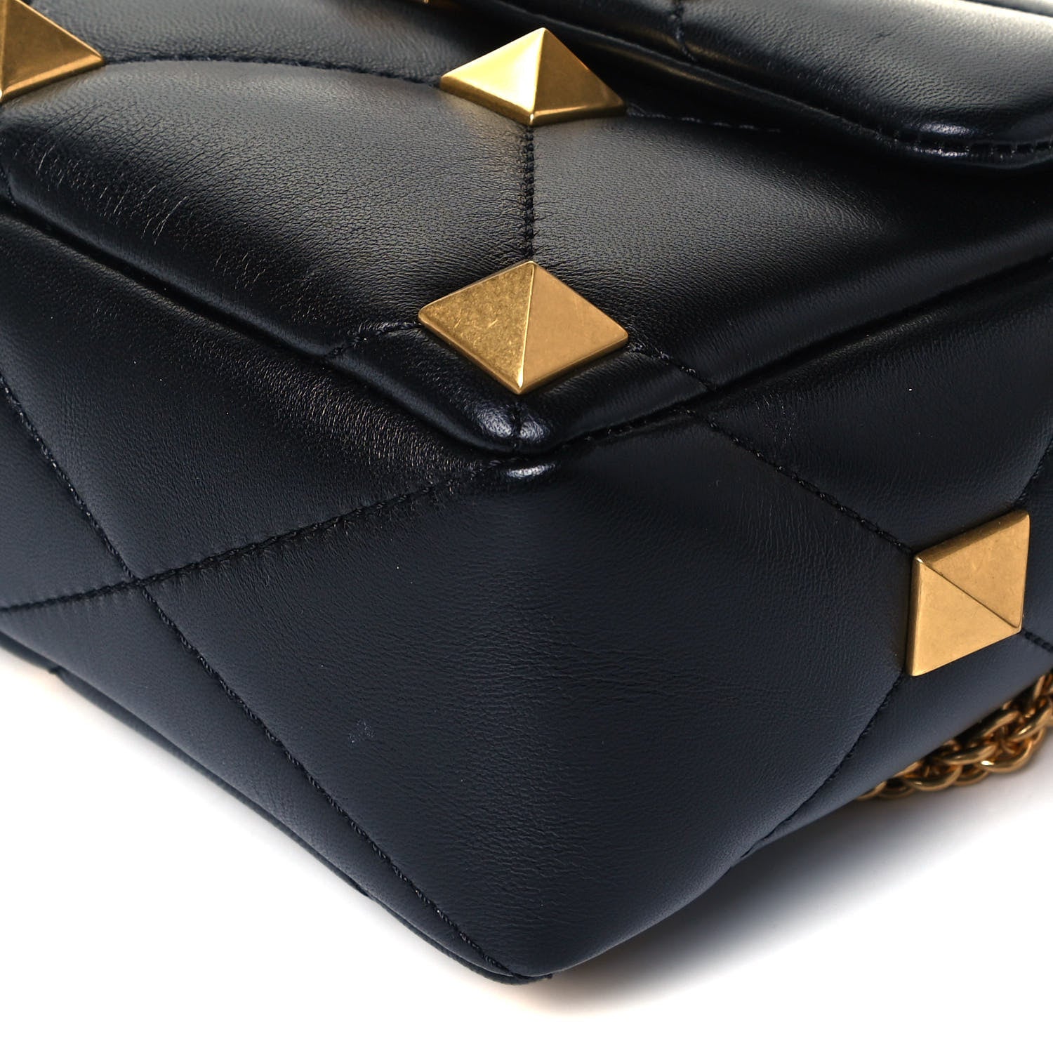 Valentino Garavani Nappa Medium Roman Stud Shoulder Bag Black 7 of 7