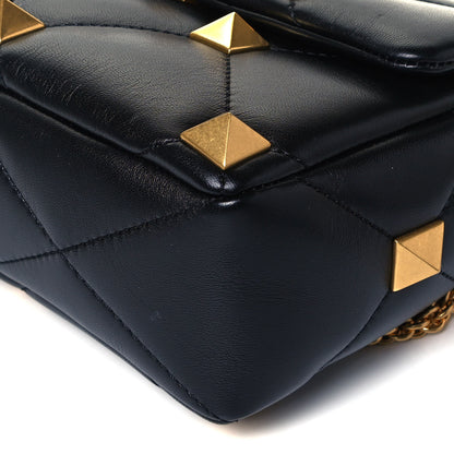 Valentino Garavani Nappa Medium Roman Stud Shoulder Bag Black 7 of 7