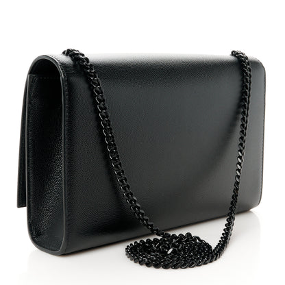 Saint Laurent Grain De Poudre Medium Classic Monogram Monochrome Kate Satchel Black 3 of 11