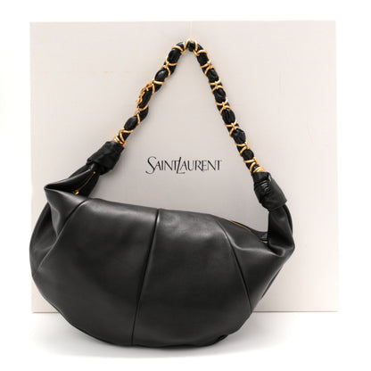 Saint Laurent Lambskin Small Amalia Hobo Black 11 of 11