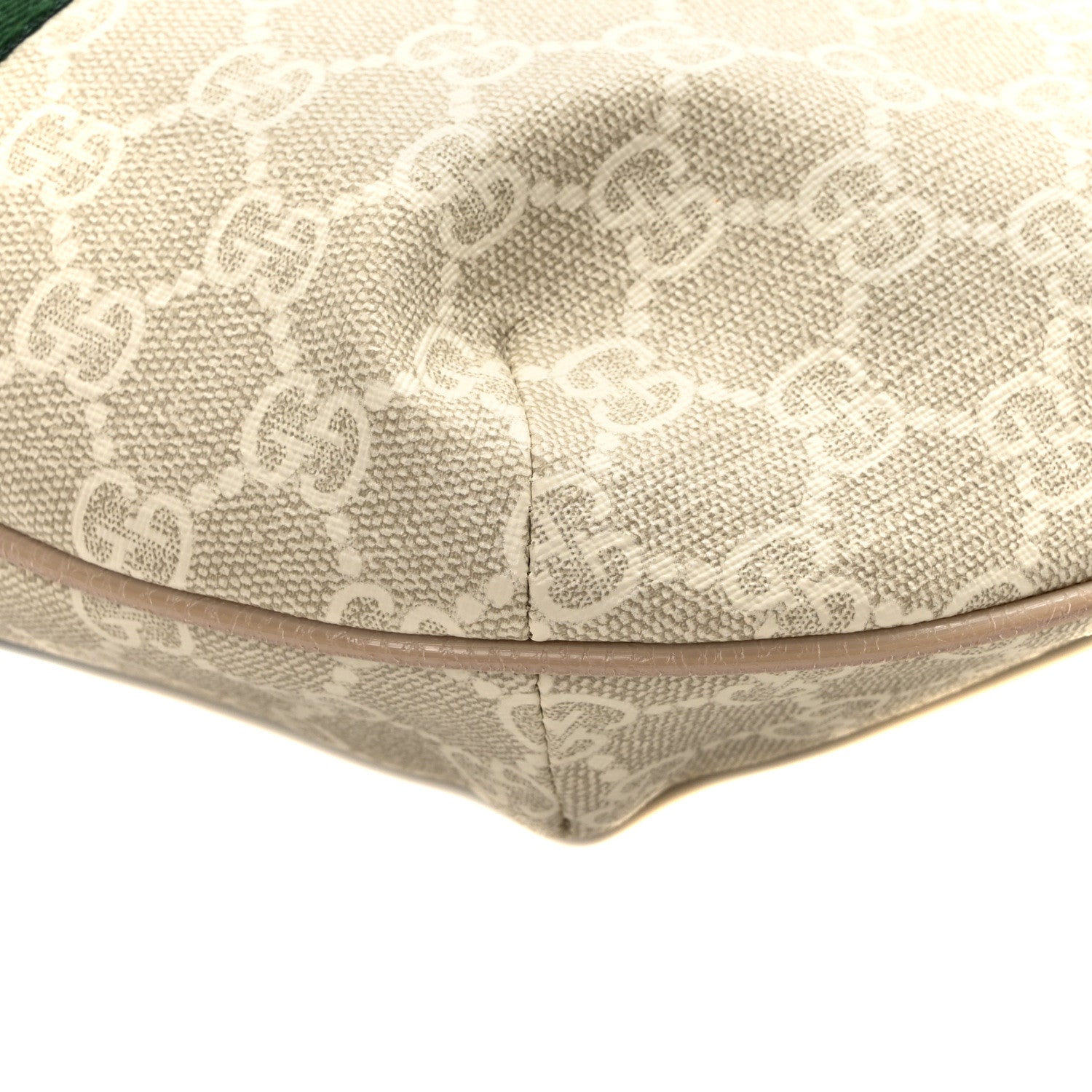 Gucci GG Supreme Monogram Textured Dollar Calfskin Web Small Ophidia Half Moon Hobo Beige Mystic White Oatmeal 10 of 10