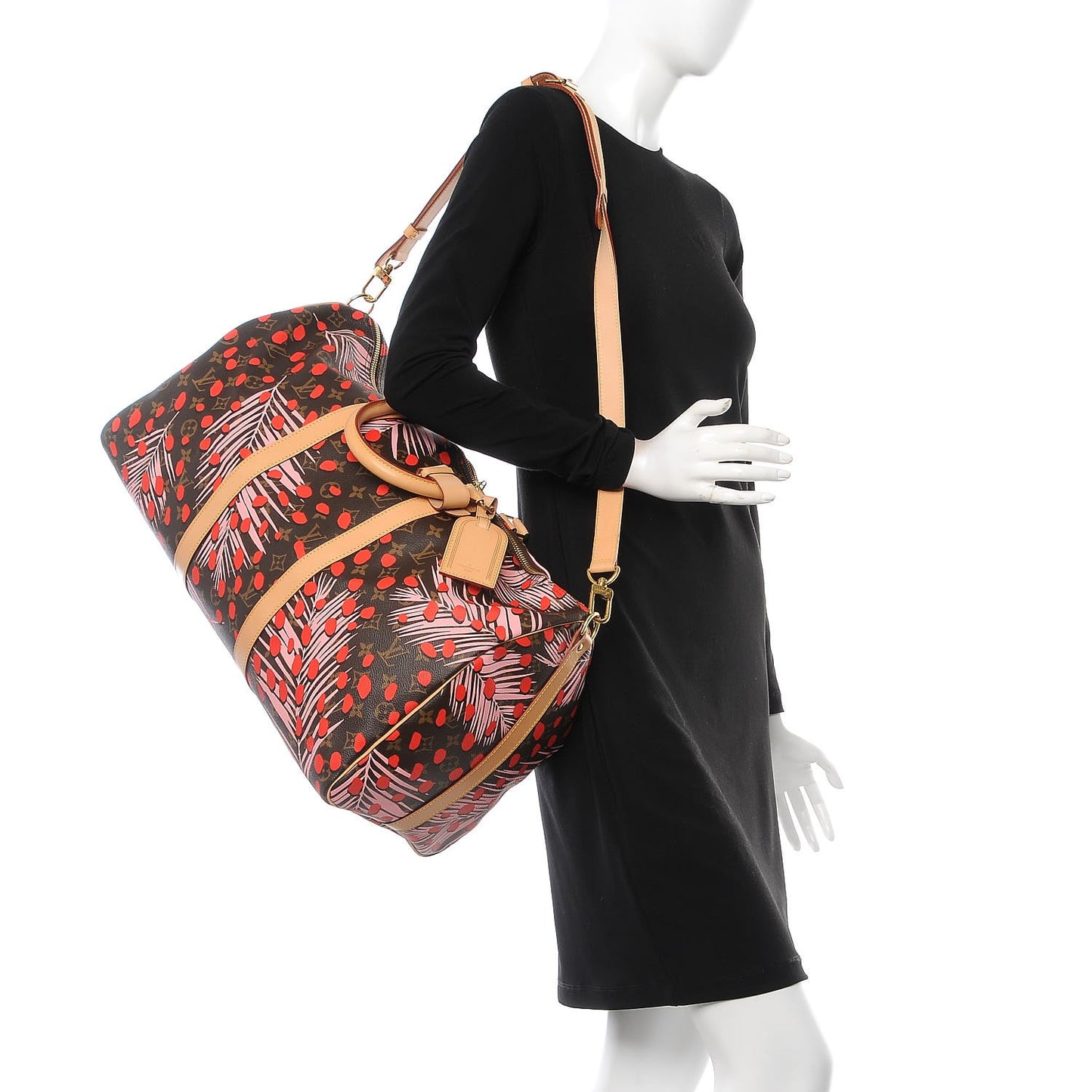 Monogram Jungle Dots Keepall Bandouliere 50 Sugar Pink Poppy