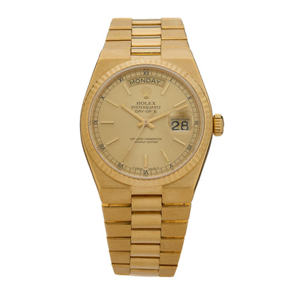 Rolex 18K Yellow Gold 36mm Oysterquartz Day-Date Watch Champagne 19018 1 of 5