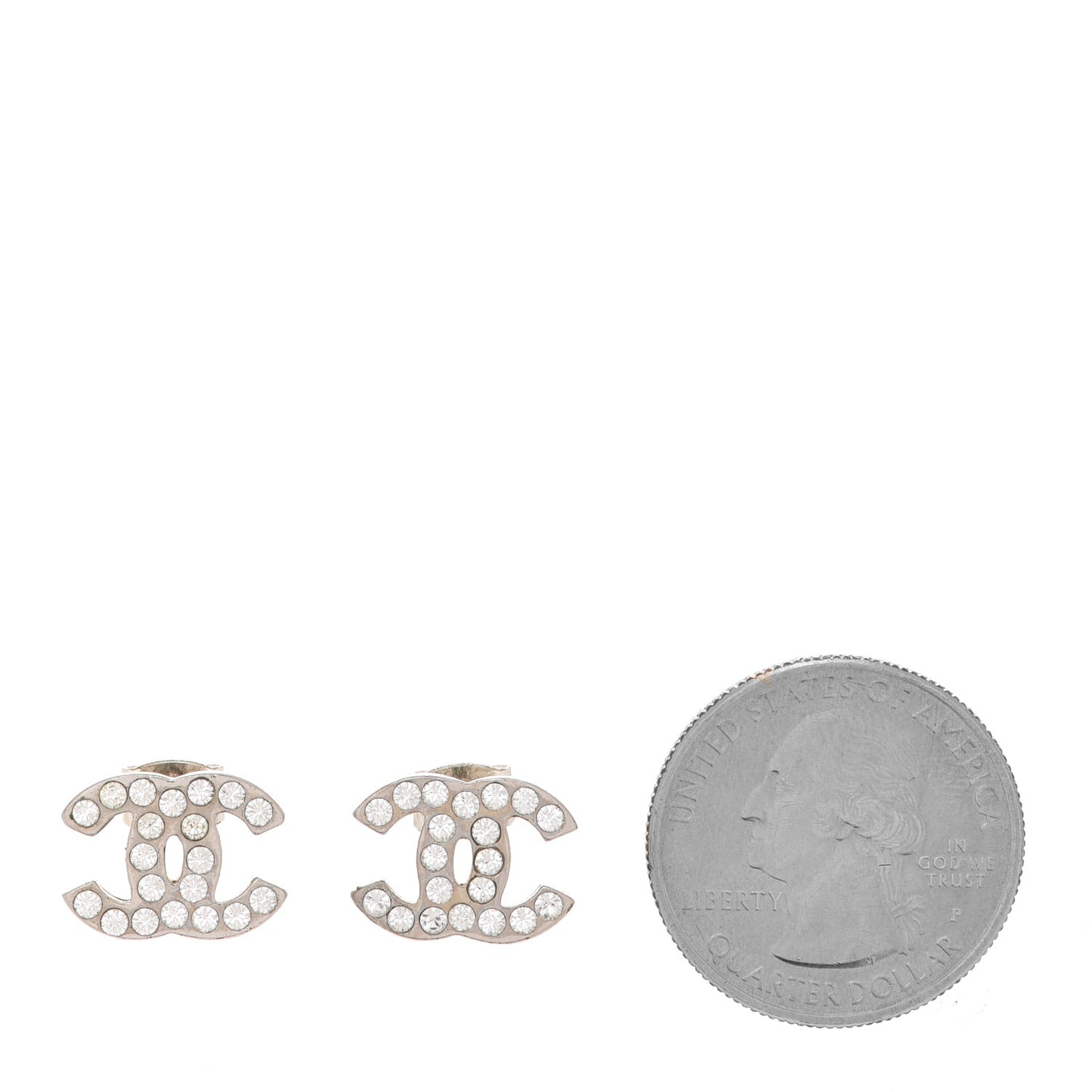 Crystal CC Earrings Silver