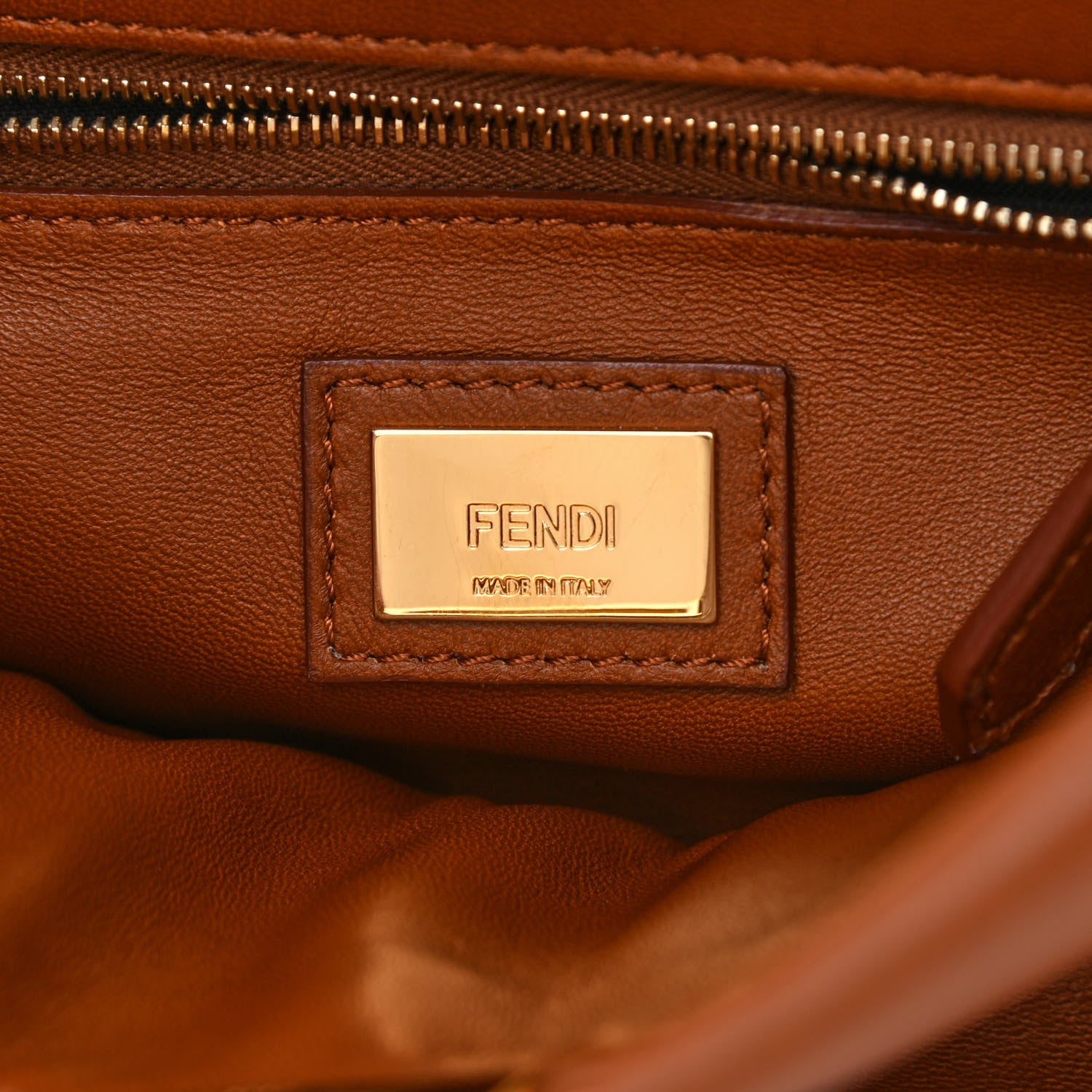 Fendi Nappa Mini Peekaboo Iconic Satchel Corteccia 7 of 11