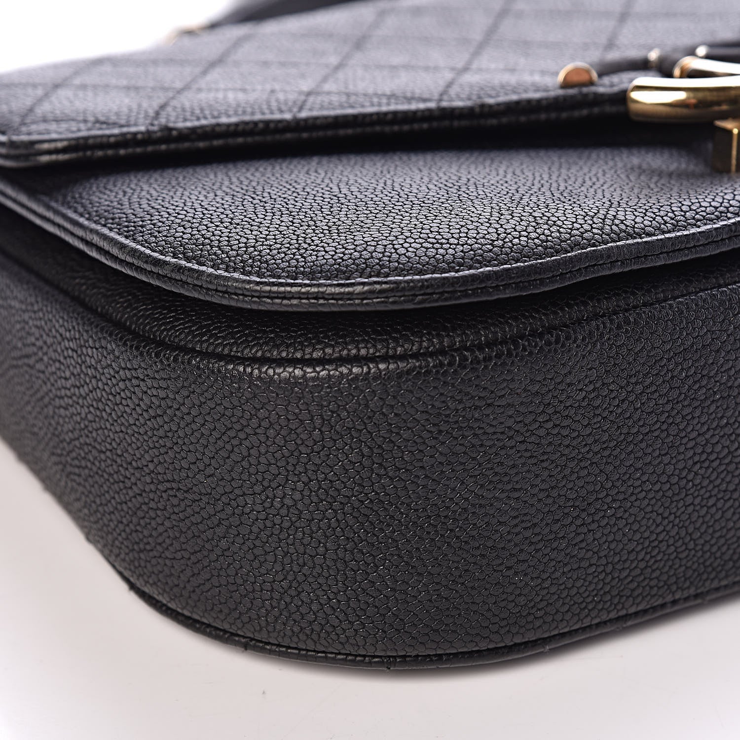 Chanel Grained Calfskin Quilted Medium Cuba Top Handle Flap Black 5 of 14