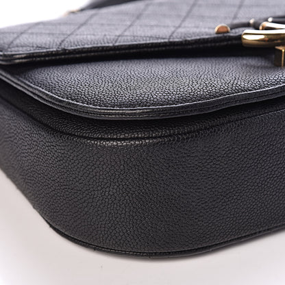 Chanel Grained Calfskin Quilted Medium Cuba Top Handle Flap Black 5 of 14